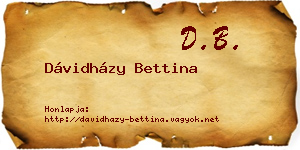 Dávidházy Bettina névjegykártya