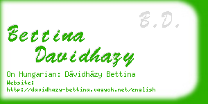 bettina davidhazy business card