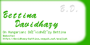 bettina davidhazy business card